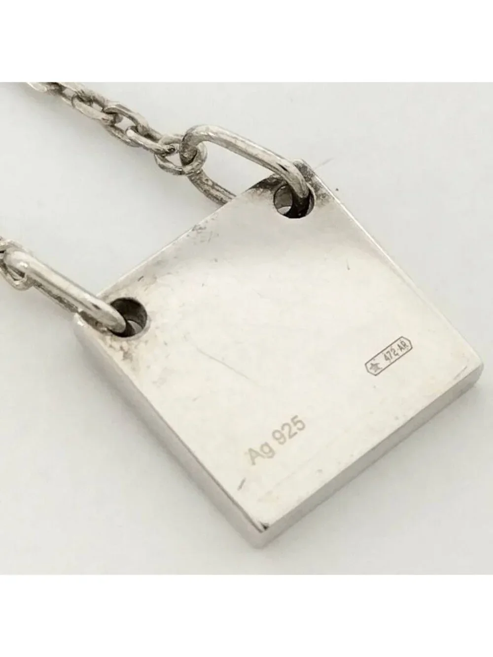 Gucci Square Plate Silver Necklace